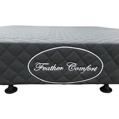 Mattress Base Ensemble King Size Solid Wooden Slat in Black with Removable Cover