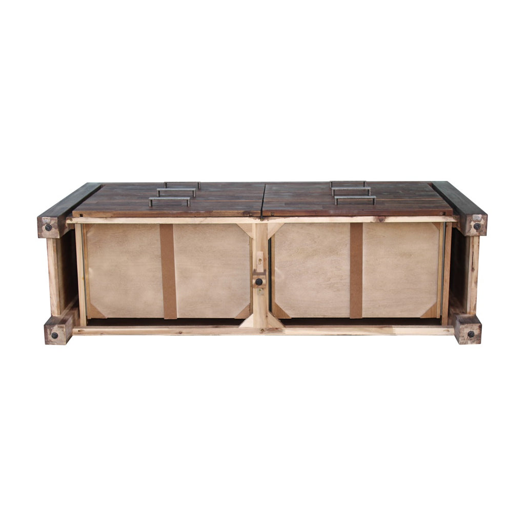 Dresser with 6 Storage Drawers in Solid Acacia & Veneer With Mirror in Chocolate Colour