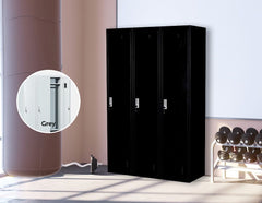 Three-Door Side by Side Office Gym Shed Storage Locker