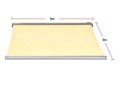 5.0m x 3.0m Retractable Folding Arm Awning Heavy Duty Full Cassette Motorised