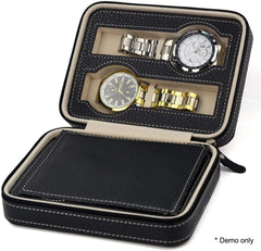 4 Watch Box Display Travel Case PU Leather