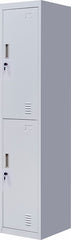 Standard Lock 2-Door Vertical Locker for Office Gym Shed School Home Storage Grey