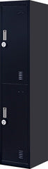 4-Digit Combination Lock 2-Door Vertical Locker for Office Gym Shed School Home Storage Black