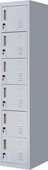 Standard Lock 6-Door Locker for Office Gym Shed School Home Storage Grey
