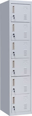Standard Lock 6-Door Locker for Office Gym Shed School Home Storage Grey