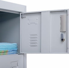 3-digit Combination Lock 6-Door Locker for Office Gym Shed School Home Storage Grey
