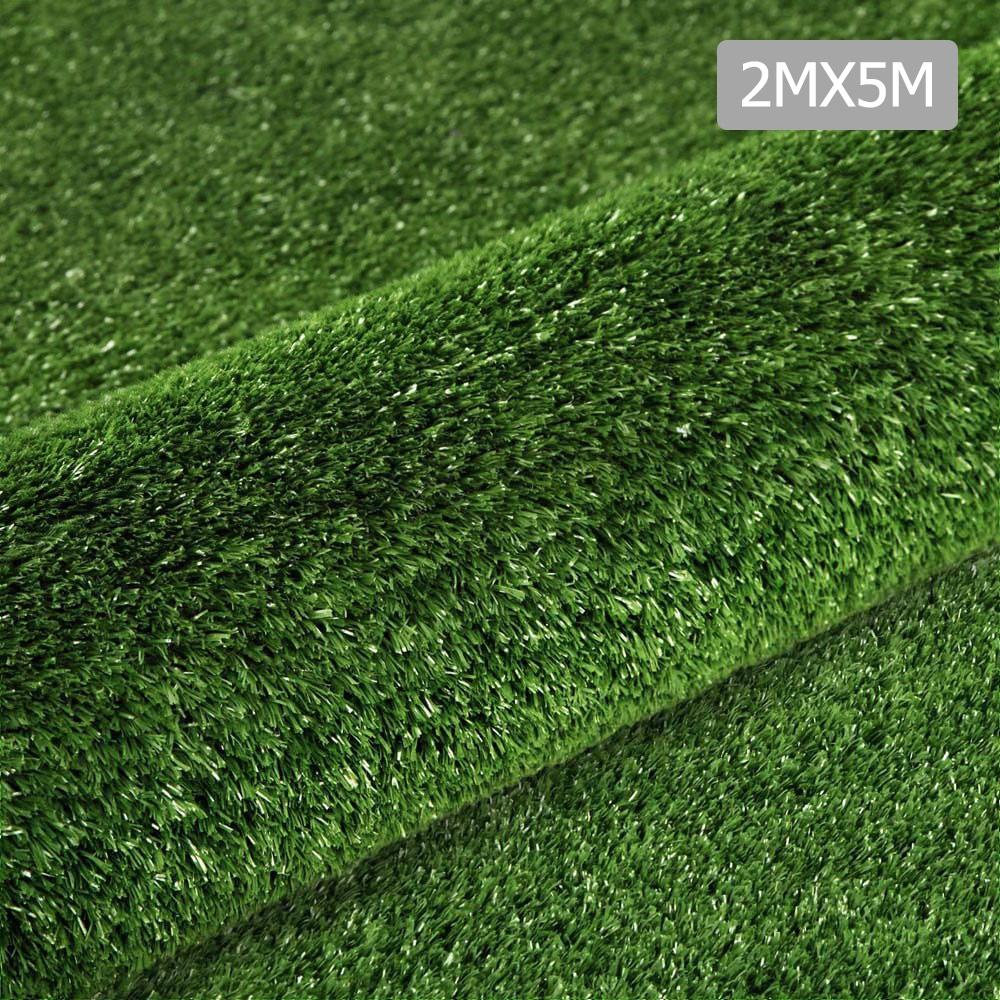 Prime Turf Artificial Grass 2mx5m 10mm Synthetic Fake Lawn Turf Plant Plastic Olive