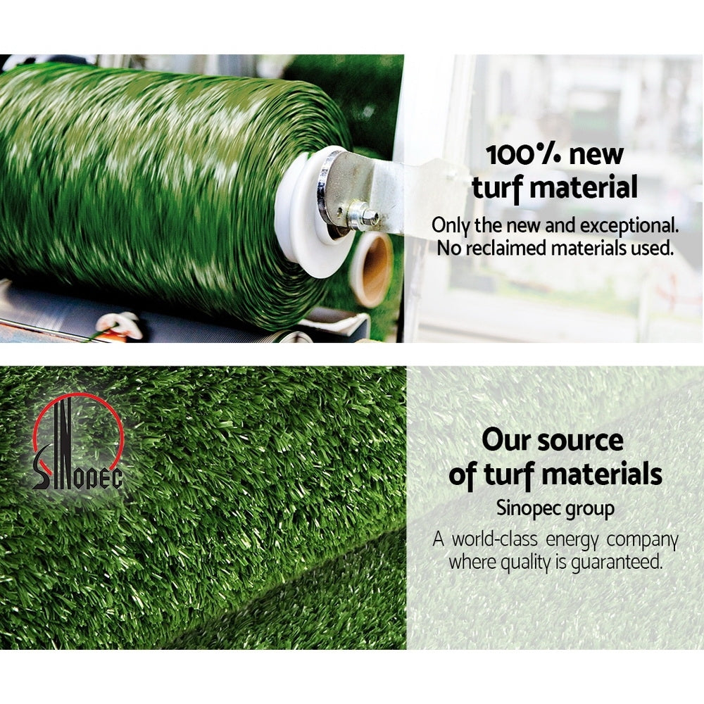 Prime Turf Artificial Grass 2mx5m 10mm Synthetic Fake Lawn Turf Plant Plastic Olive