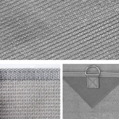 Caravan Privacy Screen Roll Out Awning 4.9x1.95M End Wall Side Sun Shade Grey