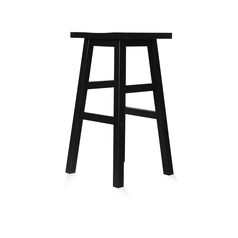 Artiss Bar Stools Kitchen Counter Stools Wooden Chairs Black x2