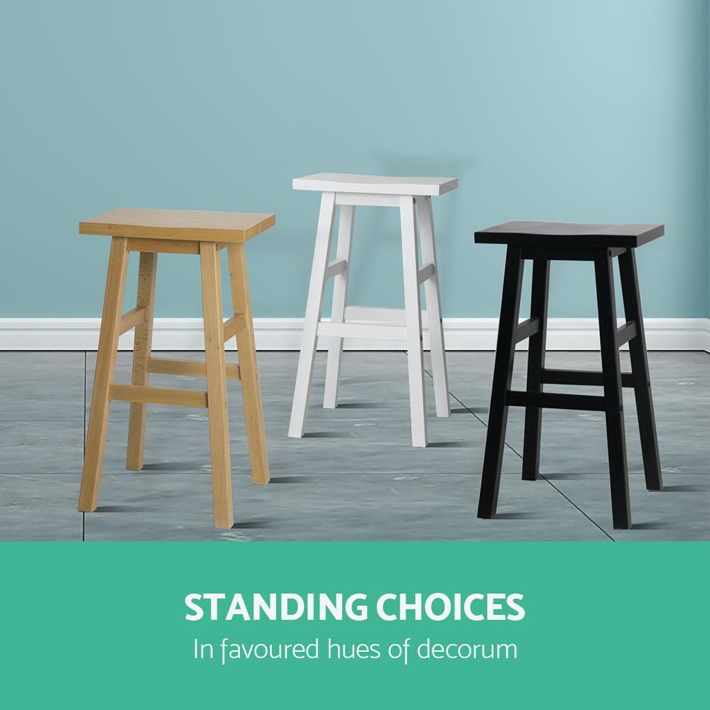 Artiss Bar Stools Kitchen Counter Stools Wooden Chairs Black x2