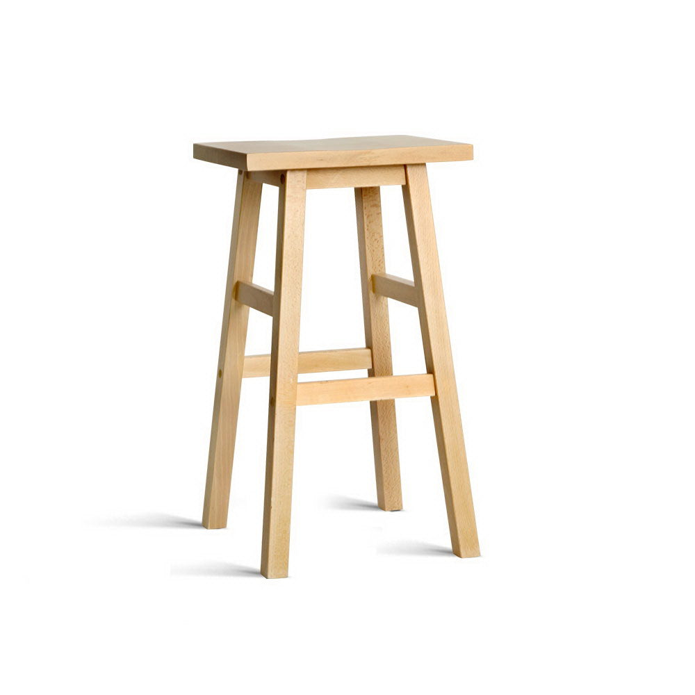 Artiss Bar Stools Kitchen Counter Stools Wooden Chairs Natural x2