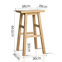 Artiss Bar Stools Kitchen Counter Stools Wooden Chairs Natural x2