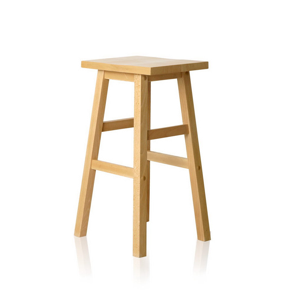 Artiss Bar Stools Kitchen Counter Stools Wooden Chairs Natural x2