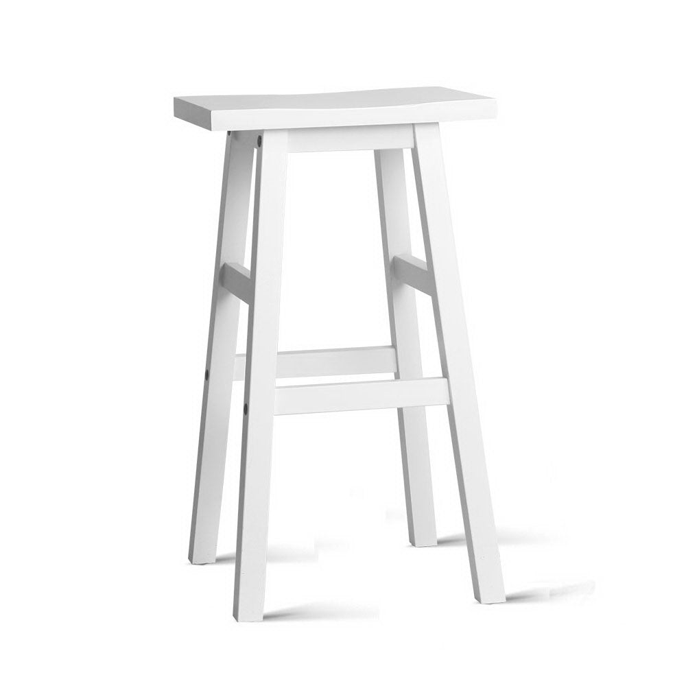 Artiss Bar Stools Kitchen Counter Stools Wooden Chairs White x2
