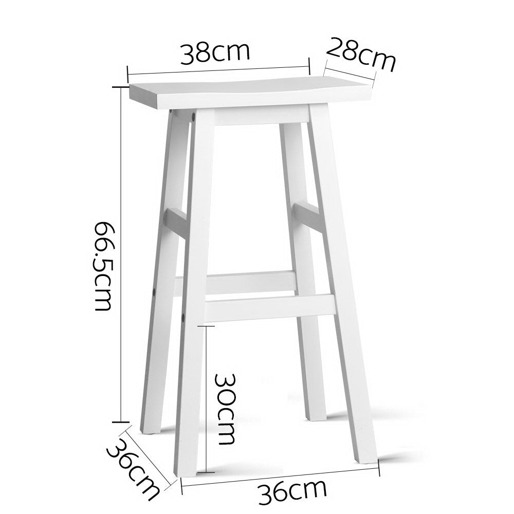 Artiss Bar Stools Kitchen Counter Stools Wooden Chairs White x2