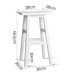 Artiss Bar Stools Kitchen Counter Stools Wooden Chairs White x2