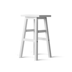 Artiss Bar Stools Kitchen Counter Stools Wooden Chairs White x2