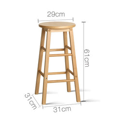 Artiss 2x Bar Stools Round Chairs Wooden Nature