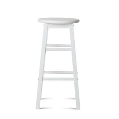 Artiss 2x Bar Stools Round Chairs Wooden White