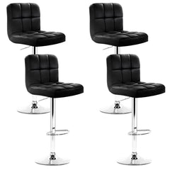 Artiss Set of 4 Bar Stools Gas lift Swivel - Steel and Black