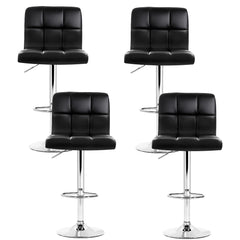 Artiss Set of 4 Bar Stools Gas lift Swivel - Steel and Black