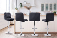 Artiss Set of 4 Bar Stools Gas lift Swivel - Steel and Black