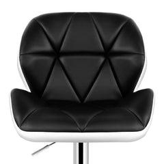 Artiss 2x Bar Stools Gas Lift Padded Leather Black & White