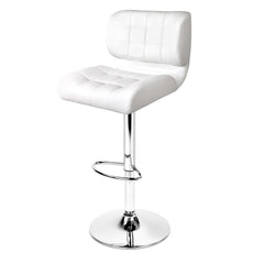 Artiss 2x Bar Stools Gas Lift Leather Padded White