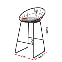 Artiss 2x Bar Stools Padded Seat Metal