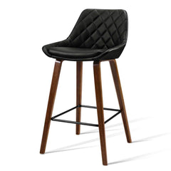 Artiss 2x Bar Stools PU Seat Wooden
