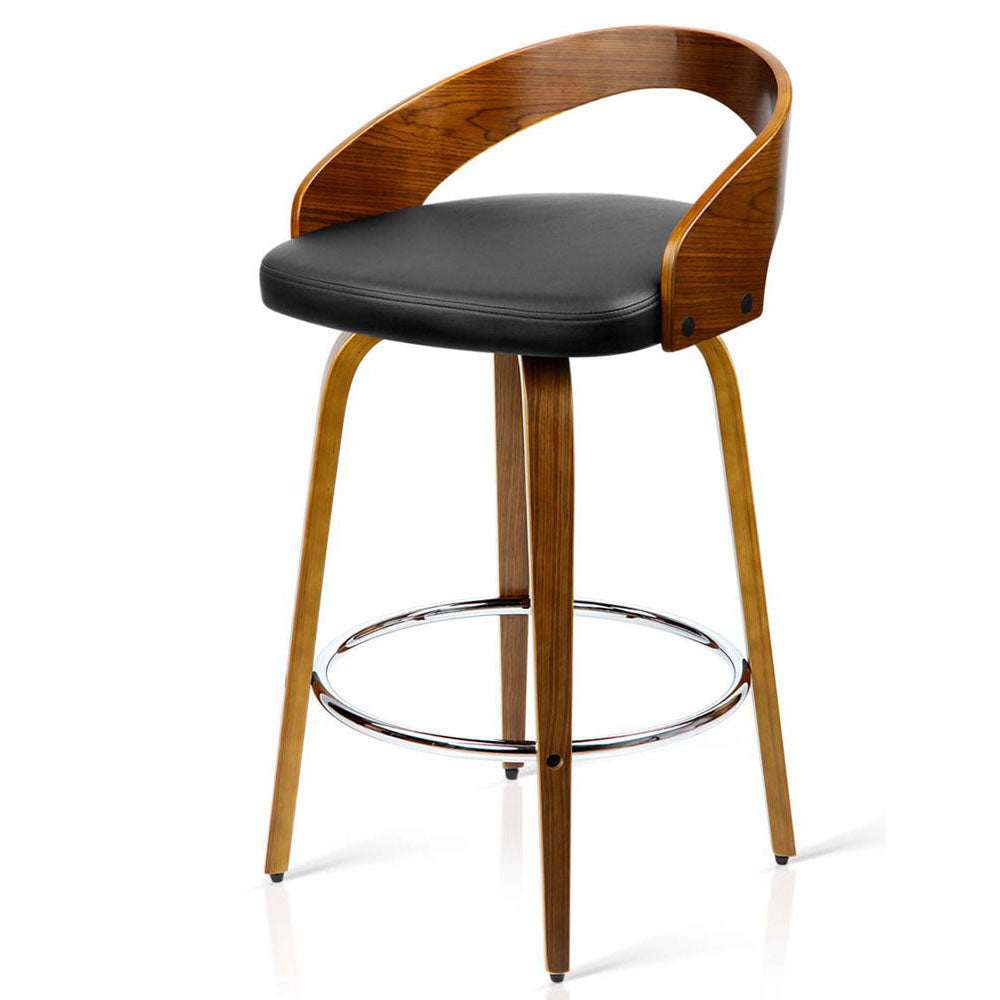 Artiss 2x Bar Stools Swivel Seat Curving Backrest