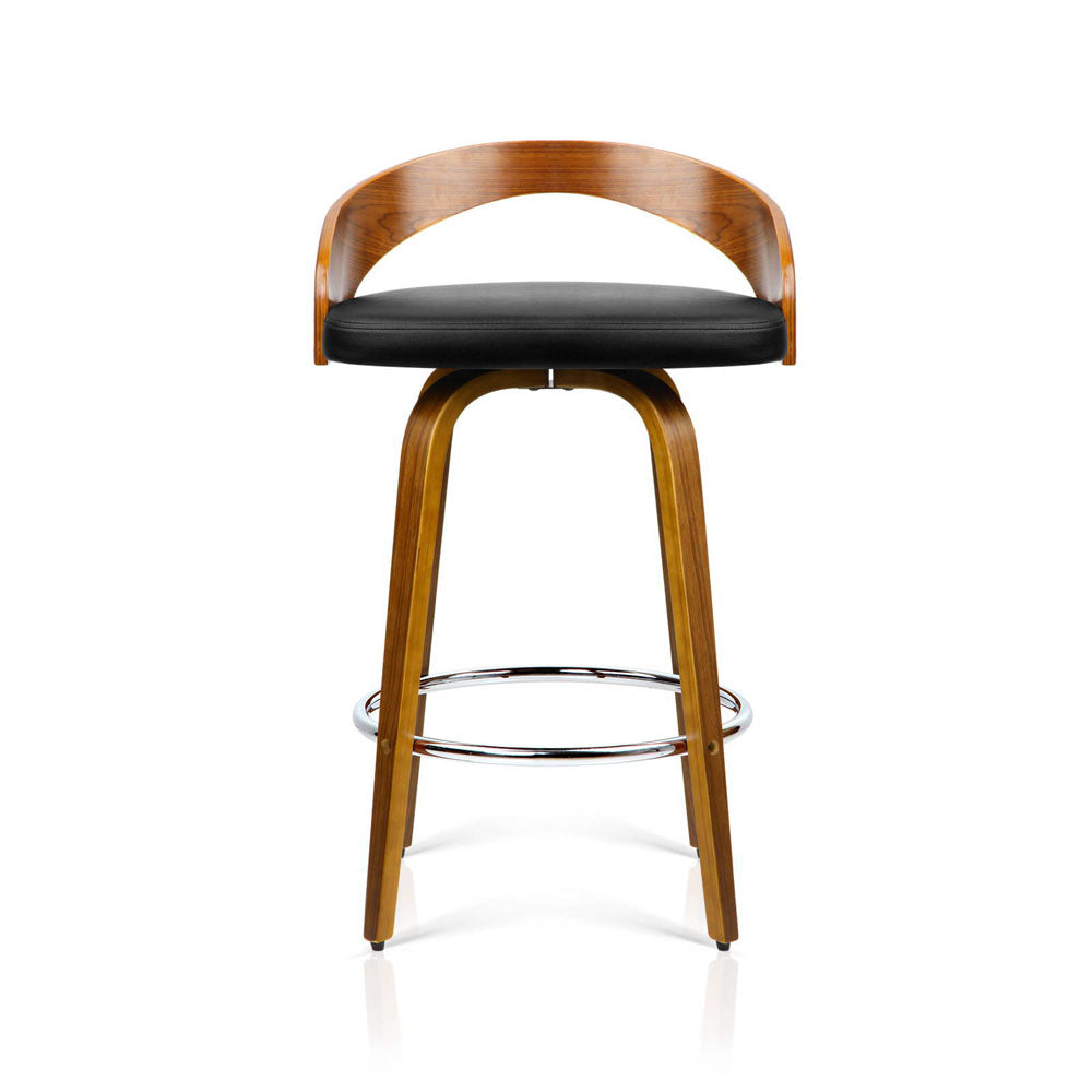 Artiss 2x Bar Stools Swivel Seat Curving Backrest