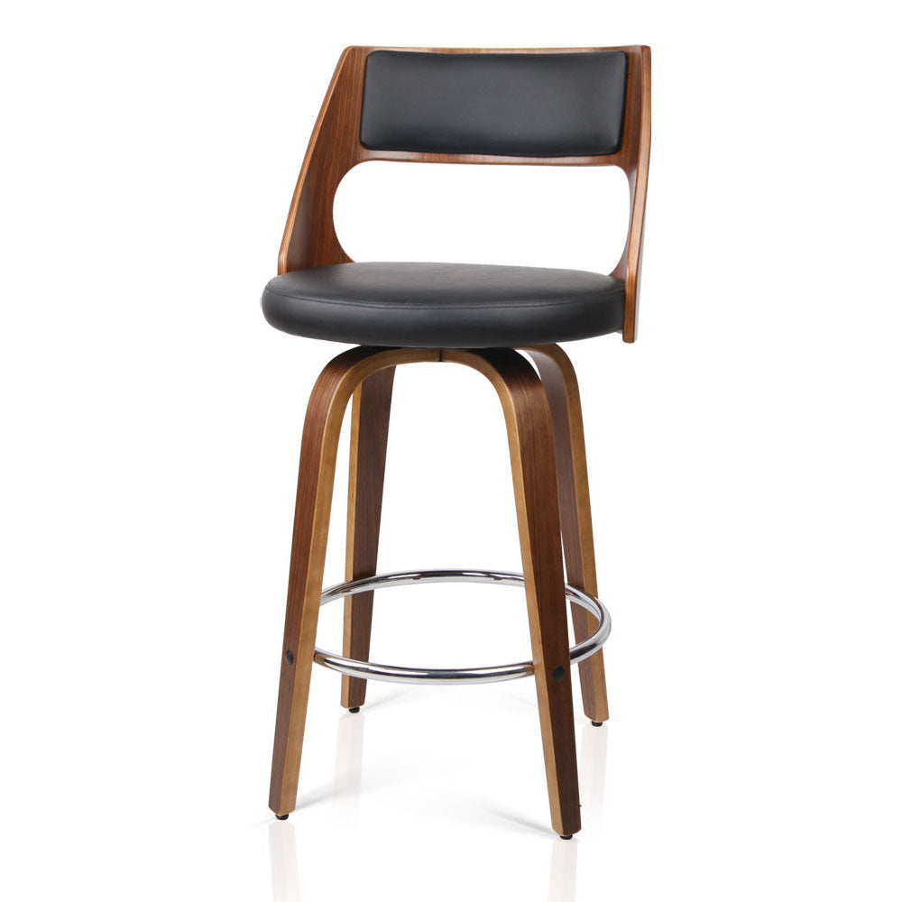 Artiss 2x Bar Stools Swivel Leather Chair 65cm