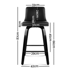 Artiss Bar Stools Kitchen Leather Barstools Swivel Wooden Chairs X2