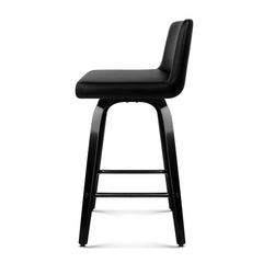Artiss Bar Stools Kitchen Leather Barstools Swivel Wooden Chairs X2
