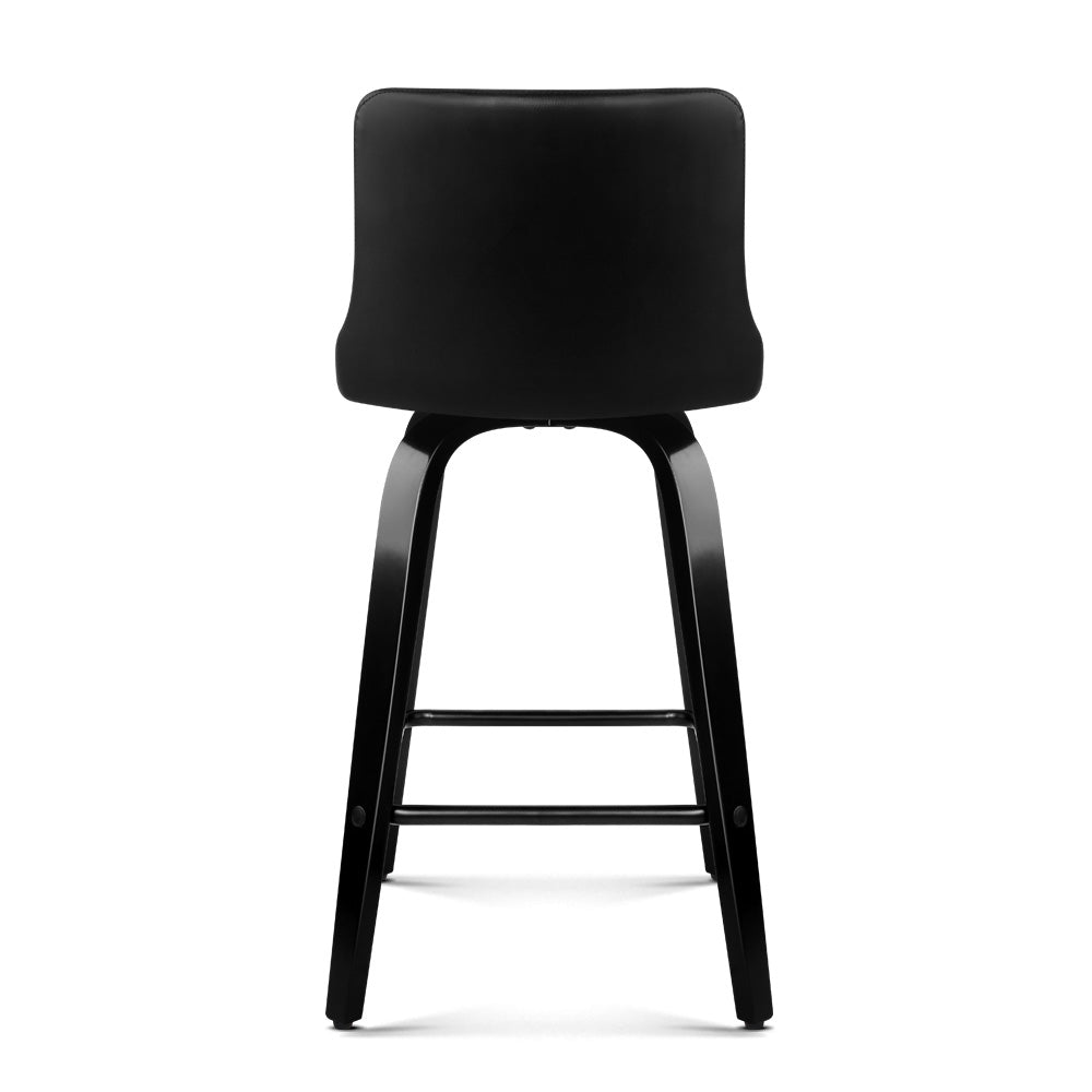 Artiss Bar Stools Kitchen Leather Barstools Swivel Wooden Chairs X2