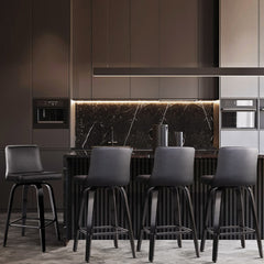 Artiss Set of 4 Wooden PU Leather Bar Stool - Black