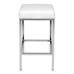 Artiss 2x Bar Stools Leather Padded Metal White