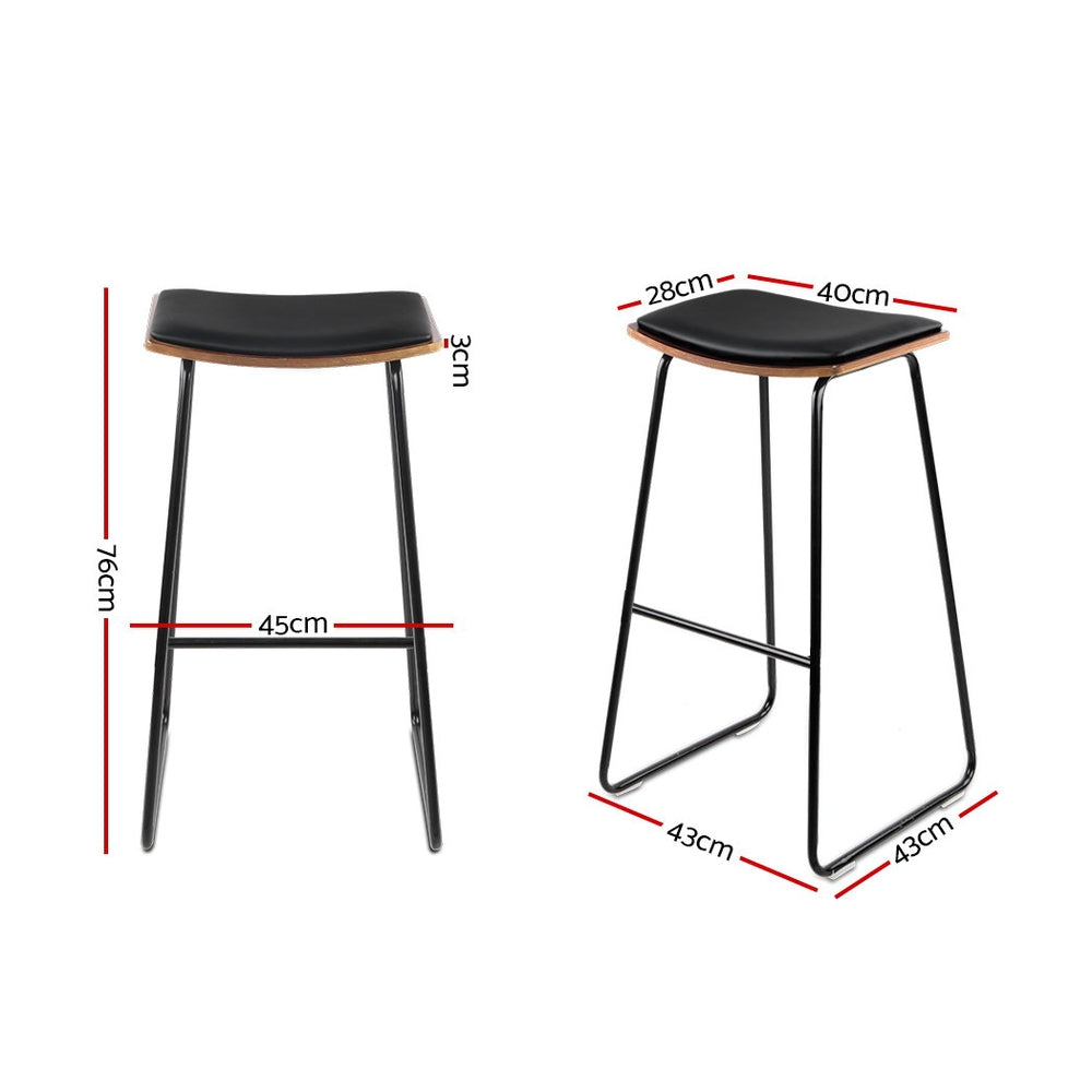 Artiss Bar Stools Kitchen Counter Stools Metal Chairs x2