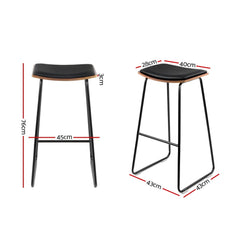 Artiss Bar Stools Kitchen Counter Stools Metal Chairs x2