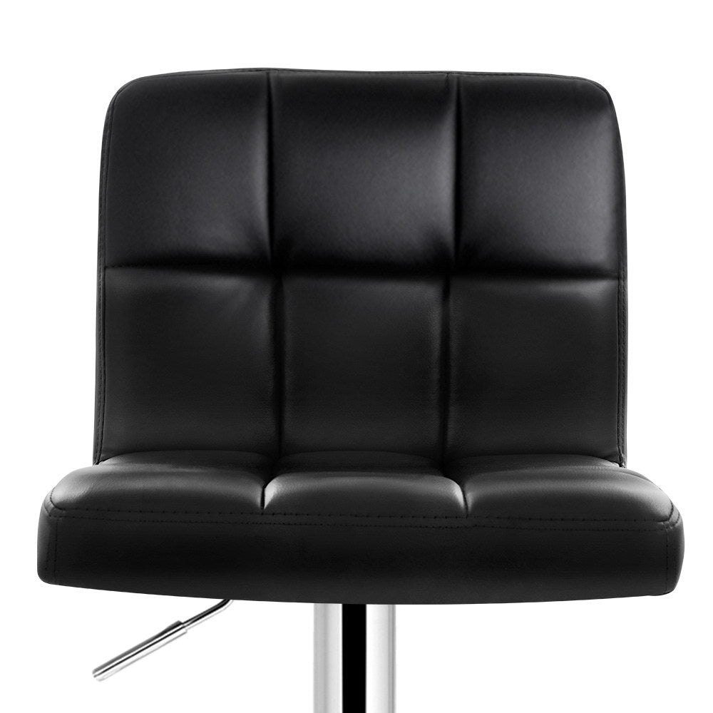 Artiss 2x Bar Stools Leather Gas Lift Black