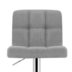 Artiss 2x Bar Stools Fabric Gas Lift Grey