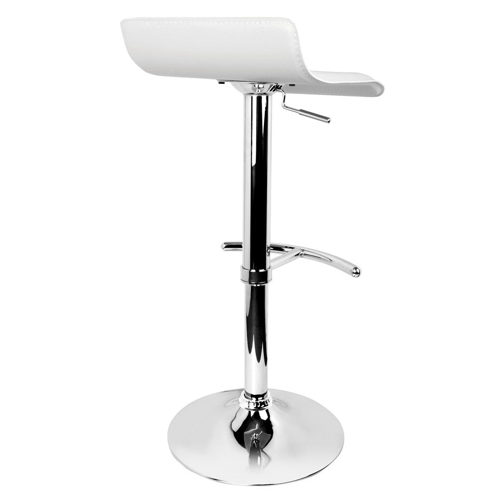 Artiss 2x Bar Stools Adjustable Gas Lift Chairs White