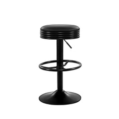 Artiss 2x Bar Stools Leather Padded Gas Lift Black