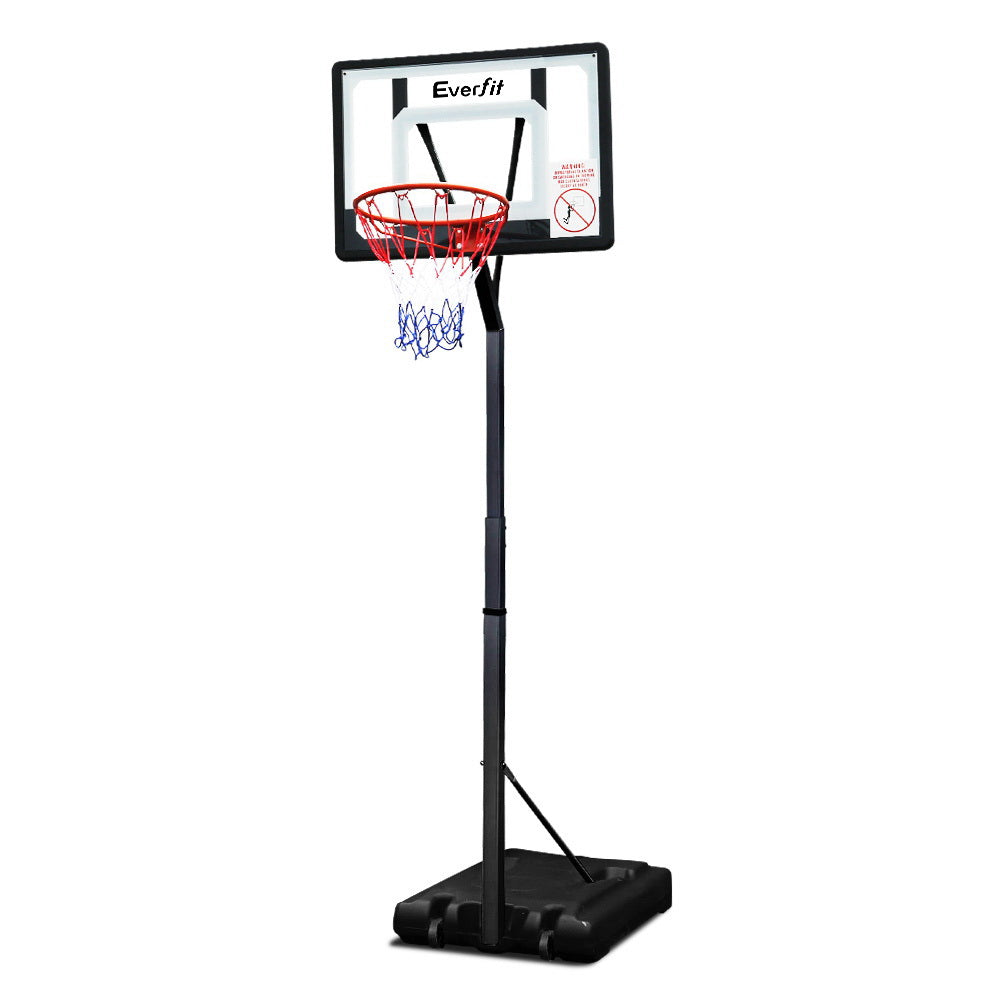 Everfit 2.6M Basketball Hoop Stand System Adjustable Portable Pro Kids Clear