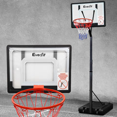 Everfit 2.6M Basketball Hoop Stand System Adjustable Portable Pro Kids Clear