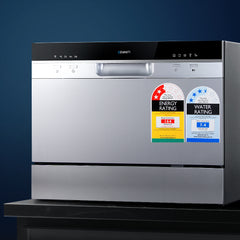 Devanti 6 Place Settings Benchtop Dishwasher Sliver