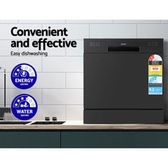 Devanti 8 Place Settings Benchtop Dishwasher Black