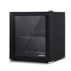 Devanti 46L Bar Fridge Glass Door Black